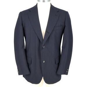 Brooks Brothers 346 Sport Coat Mens 43R Navy Blue Wool Summer Jacket 3 Button
